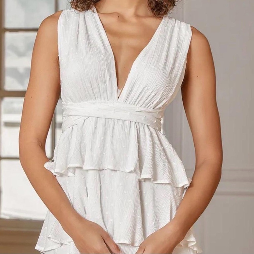 Lulus white tiered goddess dress - Picture 3 of 5